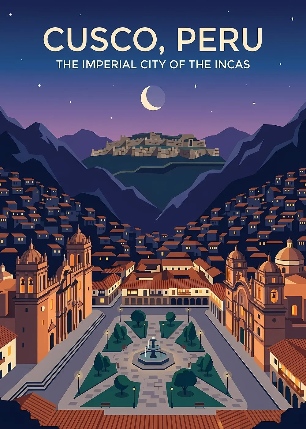 Cusco, Peru metal poster artwork